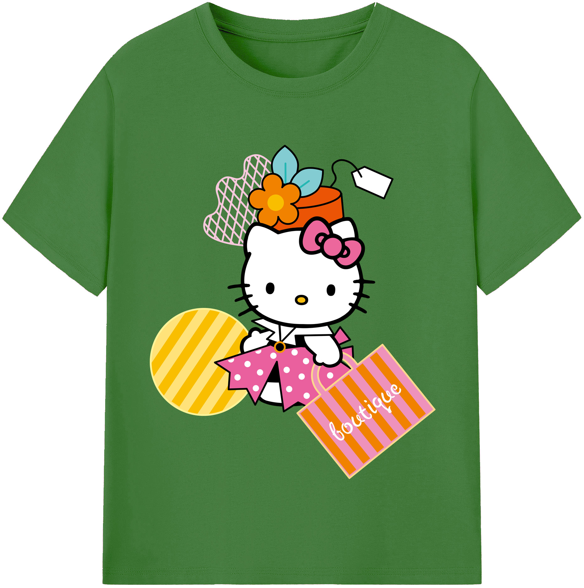 （画像用） Hello Kitty ハローキティ レディースカジュアルプリントTシャツ（綿100％）